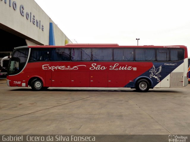 Expresso São Luiz 7540 na cidade de Goiânia, Goiás, Brasil, por Gabriel  Cícero da Silva Fonseca. Número da foto: #5558782.