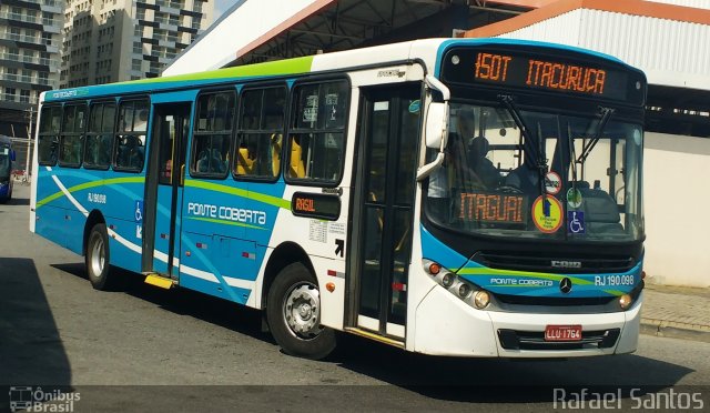 Viação Ponte Coberta RJ 190.098 na cidade de Itaguaí, Rio de Janeiro, Brasil, por Rafael Leonel Jacinto dos Santos. Número da foto: #5557518.