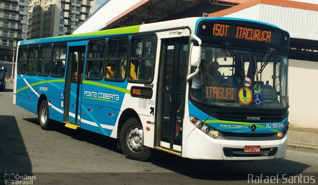 Viação Ponte Coberta RJ 190.098 na cidade de Itaguaí, Rio de Janeiro, Brasil, por Rafael Leonel Jacinto dos Santos. ID da foto: 5557518.