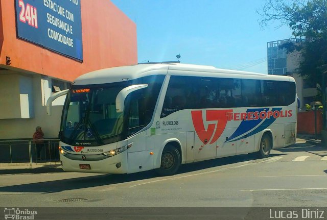 Viação Teresópolis RJ 203.068 na cidade de Rio de Janeiro, Rio de Janeiro, Brasil, por Lucas Diniz. Número da foto: #5556929.