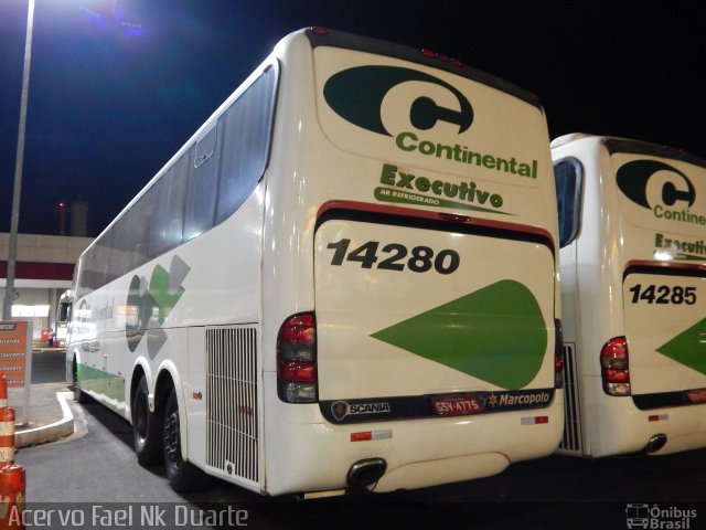 Viação Continental de Transportes 14280 na cidade de Ribeirão Preto, São Paulo, Brasil, por Raphael José da Silva. ID da foto: 5560690.