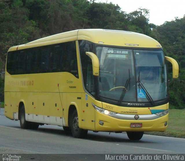 Viação Itapemirim 3001 na cidade de Rio Bonito, Rio de Janeiro, Brasil, por Marcelo Candido de Oliveira. ID da foto: 4808158.