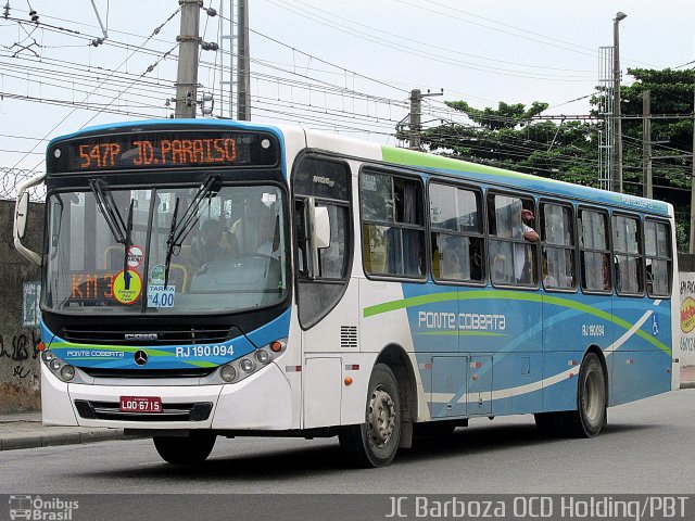 Viação Ponte Coberta RJ 190.094 na cidade de Rio de Janeiro, Rio de Janeiro, Brasil, por JC  Barboza. Número da foto: #4808828.