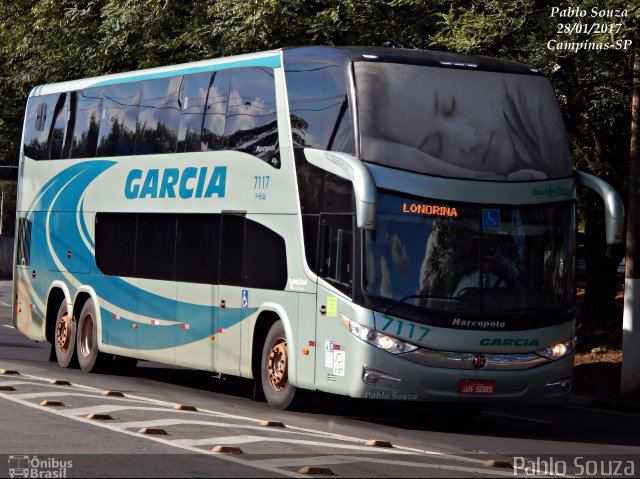 Viação Garcia 7117 na cidade de Campinas, São Paulo, Brasil, por Pablo Souza. ID da foto: 4829742.