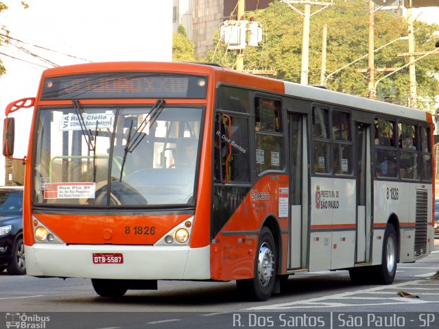 TRANSPPASS - Transporte de Passageiros 8 1826 na cidade de São Paulo, São Paulo, Brasil, por Rafael Santos. ID da foto: 4833302.