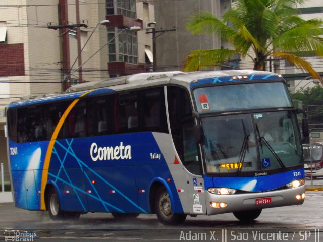 Viação Cometa 7241 na cidade de São Vicente, São Paulo, Brasil, por Adam Xavier Rodrigues Lima. ID da foto: 4832033.