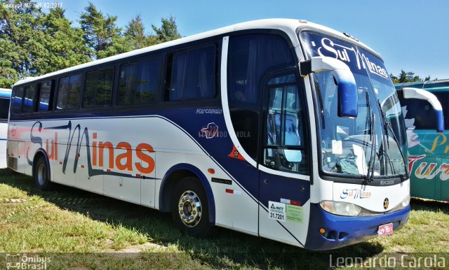 Viação Sul Minas 7011 na cidade de Guaxupé, Minas Gerais, Brasil, por Leonardo Carola. Número da foto: #4832124.