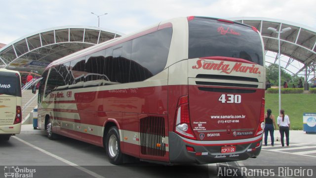 Santa Maria Fretamento e Turismo 430 na cidade de Aparecida, São Paulo, Brasil, por Alex Ramos Ribeiro. ID da foto: 4832979.