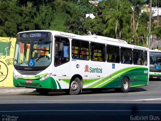Viação Piracicabana Santos 4419 na cidade de Santos, São Paulo, Brasil, por Gabriel Dias. Número da foto: #4832444.