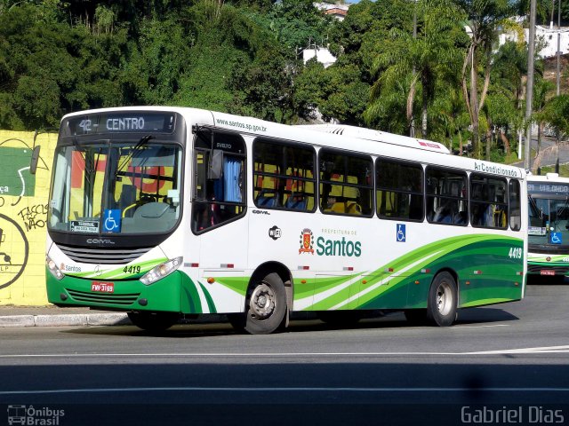 Viação Piracicabana Santos 4419 na cidade de Santos, São Paulo, Brasil, por Gabriel Dias. ID da foto: 4832444.