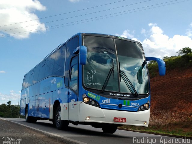 UTIL - União Transporte Interestadual de Luxo 9906 na cidade de Conselheiro Lafaiete, Minas Gerais, Brasil, por Rodrigo  Aparecido. Número da foto: #4832695.