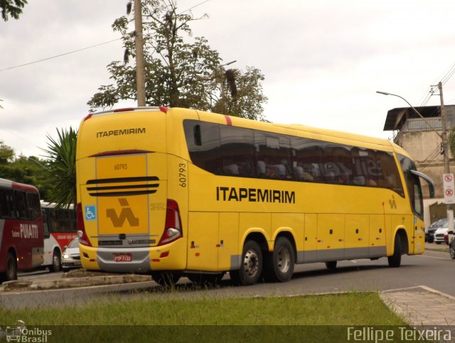 Viação Itapemirim 60793 na cidade de Barbacena, Minas Gerais, Brasil, por Fellipe Teixeira. ID da foto: 4834943.