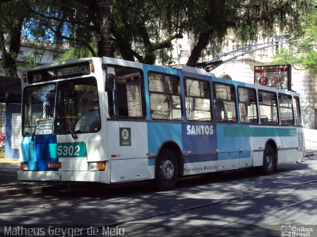 Viação Piracicabana Santos 5302 na cidade de Santos, São Paulo, Brasil, por Matheus Geyger de Melo. Número da foto: #4835842.