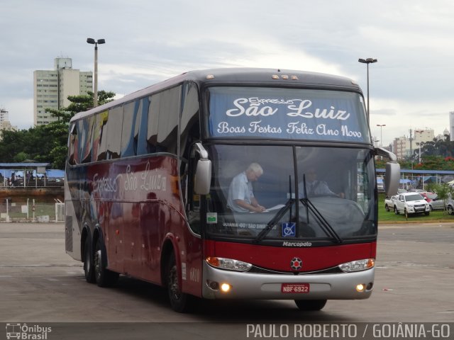 Expresso São Luiz 6810 na cidade de Goiânia, Goiás, Brasil, por Paulo Roberto de Morais Amorim. Número da foto: #4844661.