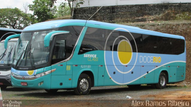 Doce Rio Fretamento e Turismo RJ 511.001 na cidade de Cachoeira Paulista, São Paulo, Brasil, por Alex Ramos Ribeiro. ID da foto: 4848770.