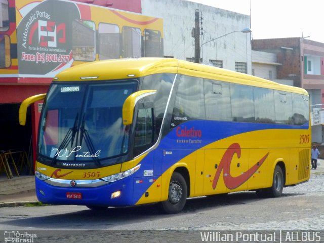 Coletivo Transportes 3505 na cidade de Caruaru, Pernambuco, Brasil, por Willian Pontual. ID da foto: 4851561.