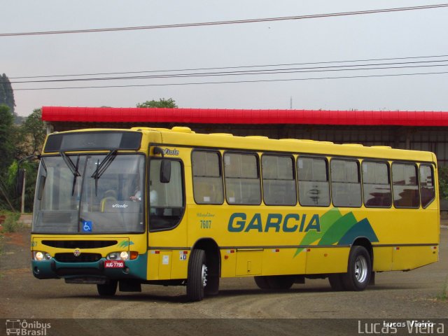 Viação Garcia 7607 na cidade de Arapongas, Paraná, Brasil, por Lucas Vieira. ID da foto: 4851769.