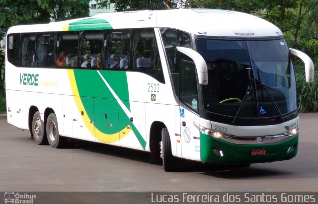 Verde Transportes 2522 na cidade de Barra do Garças, Mato Grosso, Brasil, por Lucas Ferreira dos Santos Gomes. ID da foto: 4853769.