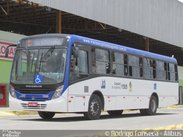 Capital do Agreste Transporte Urbano 1505 na cidade de Caruaru, Pernambuco, Brasil, por Rodrigo Fonseca. Número da foto: #4853434.