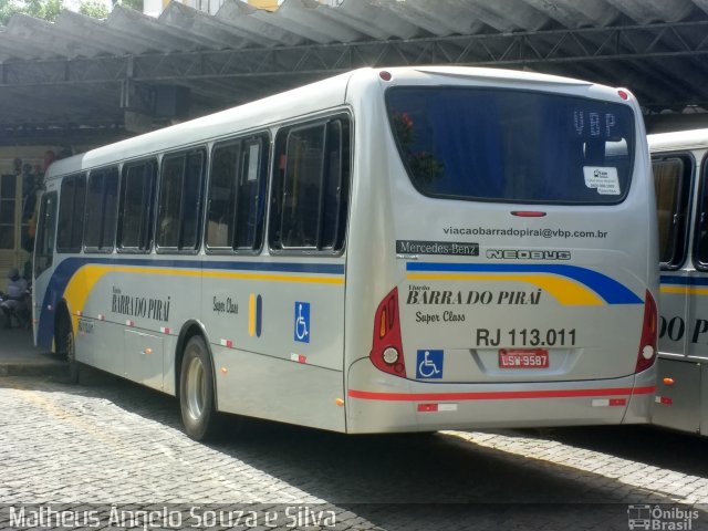 Viação Barra do Piraí Turismo RJ 113.011 na cidade de Valença, Rio de Janeiro, Brasil, por Matheus Ângelo Souza e Silva. Número da foto: #4859740.