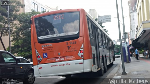 TRANSPPASS - Transporte de Passageiros 8 1848 na cidade de São Paulo, São Paulo, Brasil, por Asprilla Matheus. ID da foto: 4860522.