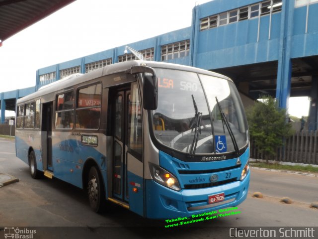 Stadtbus Esteio 27 na cidade de Esteio, Rio Grande do Sul, Brasil, por Cleverton Schmitt. ID da foto: 4867635.