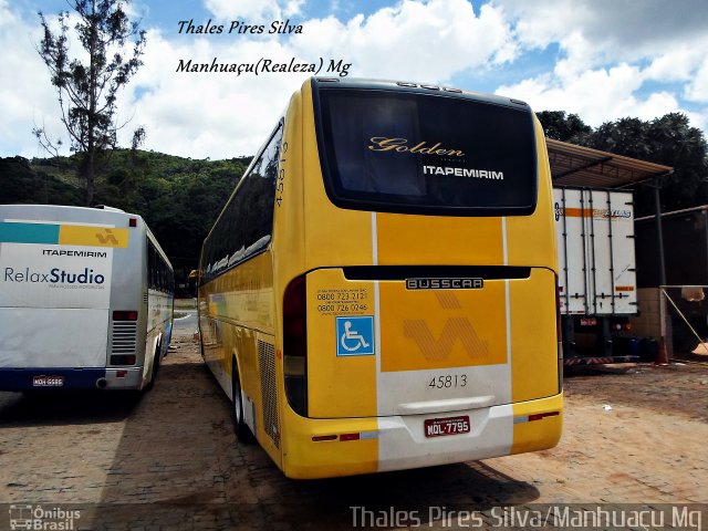 Viação Itapemirim 45813 na cidade de Manhuaçu, Minas Gerais, Brasil, por Thales Pires Silva. Número da foto: #4867629.
