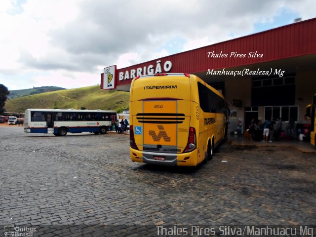 Viação Itapemirim 60743 na cidade de Manhuaçu, Minas Gerais, Brasil, por Thales Pires Silva. Número da foto: #4867588.