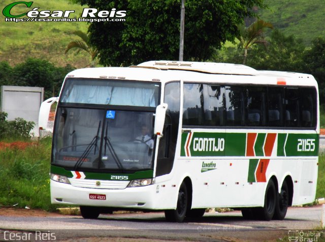 Empresa Gontijo de Transportes 21155 na cidade de João Monlevade, Minas Gerais, Brasil, por César Ônibus. ID da foto: 4869497.