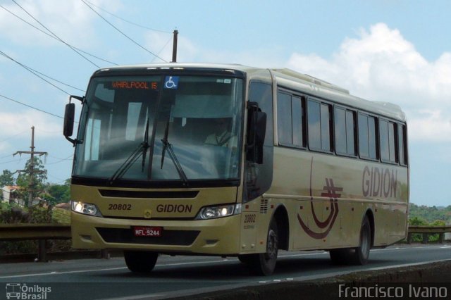 Gidion Transporte e Turismo 20802 na cidade de Joinville, Santa Catarina, Brasil, por Francisco Ivano. Número da foto: #4868029.