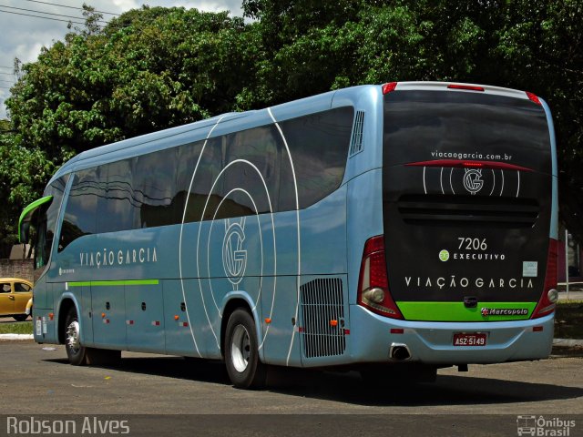 Viação Garcia 7206 na cidade de Paranavaí, Paraná, Brasil, por Robson Alves. ID da foto: 4871655.