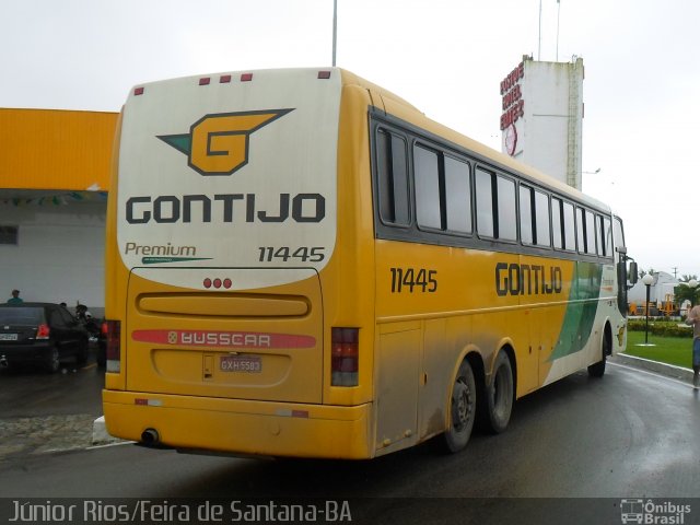 Empresa Gontijo de Transportes 11445 na cidade de Feira de Santana, Bahia, Brasil, por Júnior  Rios. ID da foto: 4871480.