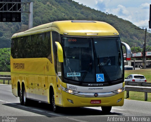 Viação Itapemirim 60591 na cidade de Seropédica, Rio de Janeiro, Brasil, por Antonio J. Moreira. ID da foto: 4871316.