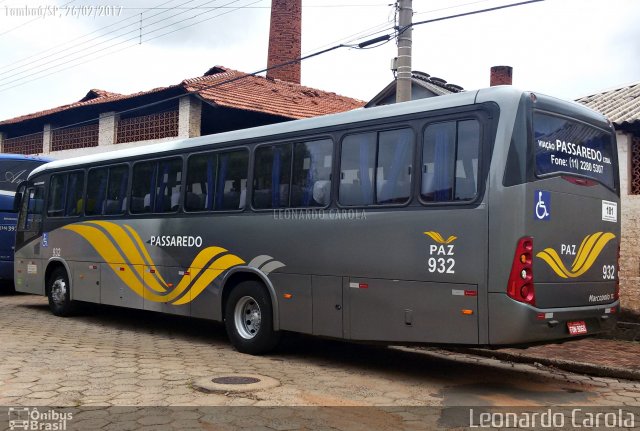 Passaredo Transporte e Turismo 932 na cidade de Tambaú, São Paulo, Brasil, por Leonardo Carola. ID da foto: 4873736.