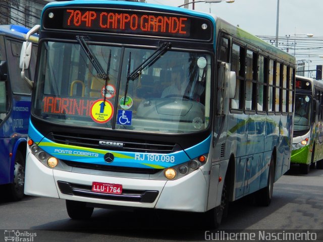 Viação Ponte Coberta RJ 190.098 na cidade de Rio de Janeiro, Rio de Janeiro, Brasil, por Guilherme Nascimento . Número da foto: #4814464.