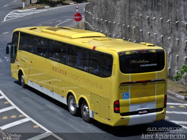 Viação Itapemirim 5863 na cidade de Campinas, São Paulo, Brasil, por Alex Aparecido. ID da foto: 4815170.