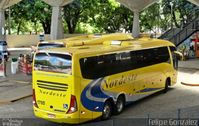 Viação Nordeste 1705 na cidade de Fortaleza, Ceará, Brasil, por Felipe Gonzalez. ID da foto: 4815435.