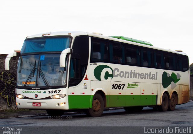 Viação Continental de Transportes 1067 na cidade de São Paulo, São Paulo, Brasil, por Leonardo Fidelli. ID da foto: 4818345.