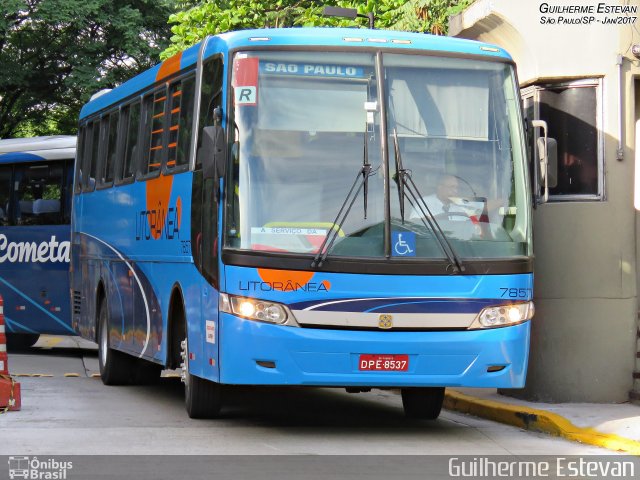 Litorânea Transportes Coletivos 7857 na cidade de São Paulo, São Paulo, Brasil, por Guilherme Estevan. ID da foto: 4822885.