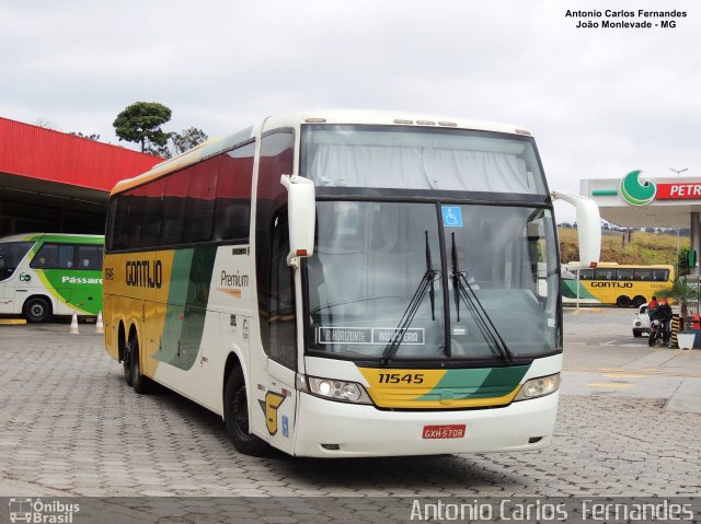 Empresa Gontijo de Transportes 11545 na cidade de João Monlevade, Minas Gerais, Brasil, por Antonio Carlos Fernandes. ID da foto: 4828608.