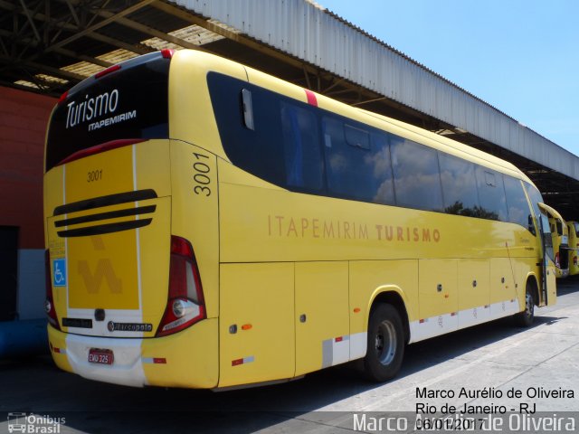 Viação Itapemirim 3001 na cidade de Rio de Janeiro, Rio de Janeiro, Brasil, por Marco Aurélio de Oliveira. ID da foto: 4826697.