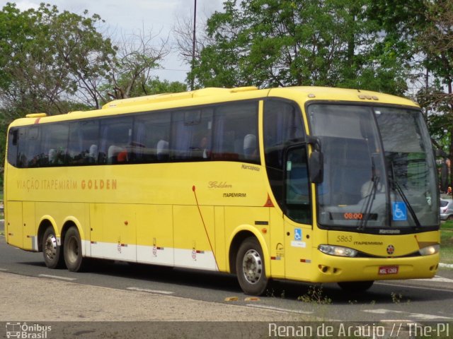 Viação Itapemirim 5863 na cidade de Teresina, Piauí, Brasil, por Renan de Araújo. ID da foto: 4828740.