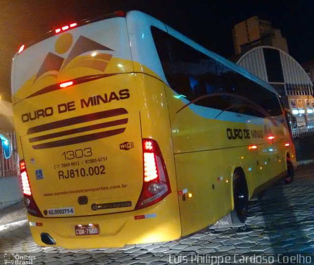 Ouro de Minas Transportes e Turismo 1303 na cidade de Belo Horizonte, Minas Gerais, Brasil, por Luis Philippe Cardoso Coelho. Número da foto: #4875470.