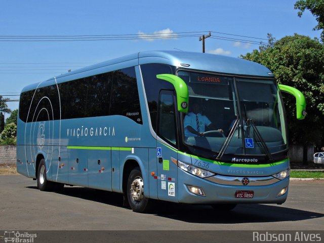 Viação Garcia 7636 na cidade de Paranavaí, Paraná, Brasil, por Robson Alves. ID da foto: 4901318.