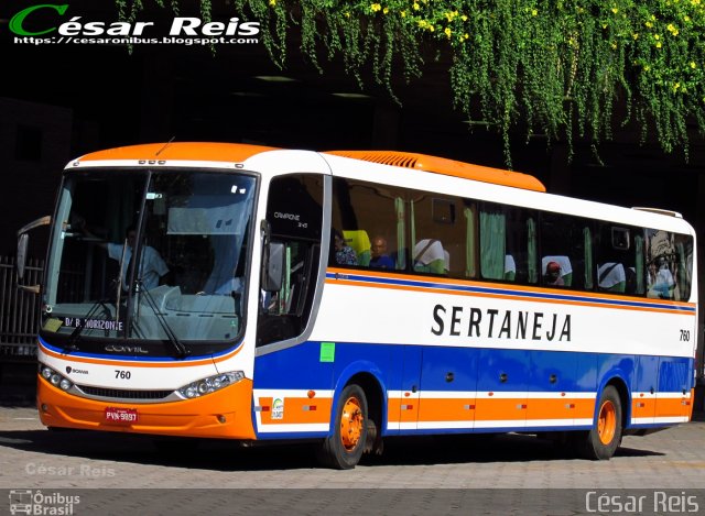 Viação Sertaneja 760  na cidade de Belo Horizonte, Minas Gerais, Brasil, por César Ônibus. ID da foto: 4907739.