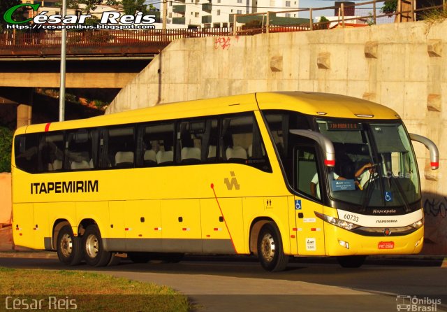 Viação Itapemirim 60733 na cidade de Belo Horizonte, Minas Gerais, Brasil, por César Ônibus. ID da foto: 4907778.