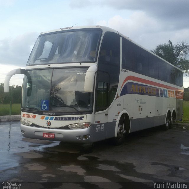 Alfa Luz Viação Transportes 4500 na cidade de Caldas Novas, Goiás, Brasil, por Yuri Martins. Número da foto: #4906108.