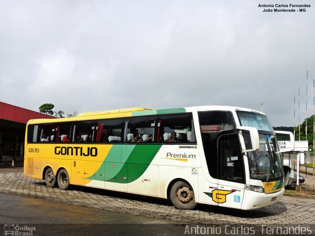 Empresa Gontijo de Transportes 12670 na cidade de João Monlevade, Minas Gerais, Brasil, por Antonio Carlos Fernandes. ID da foto: 4908350.