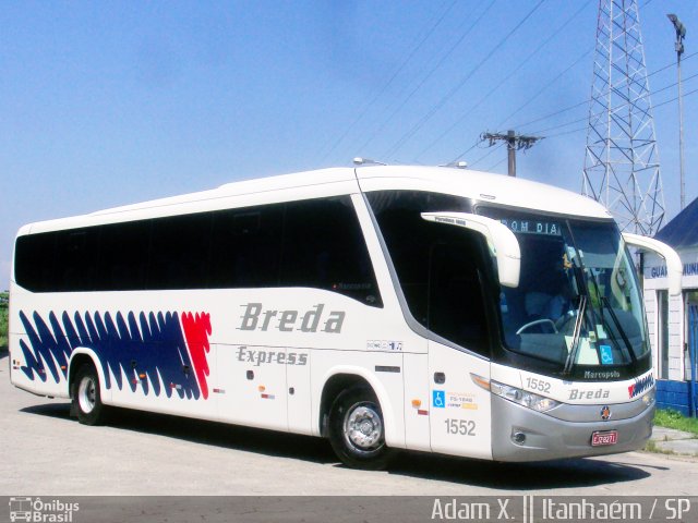 Breda Transportes e Serviços 1552 na cidade de Itanhaém, São Paulo, Brasil, por Adam Xavier Rodrigues Lima. ID da foto: 4910979.