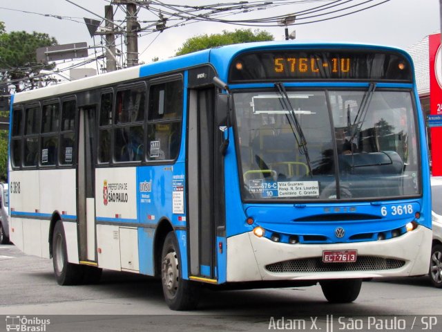 Viação Paratodos > São Jorge > Metropolitana São Paulo > Mobibrasil 6 3618 na cidade de São Paulo, São Paulo, Brasil, por Adam Xavier Rodrigues Lima. ID da foto: 4910977.